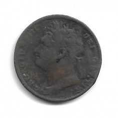 Marea Britanie GEORGE IV FARTHING, Copper 1821 - F