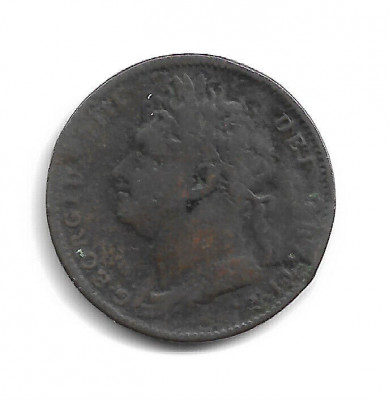 Marea Britanie GEORGE IV FARTHING, Copper 1821 - F foto
