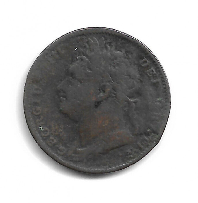 Marea Britanie GEORGE IV FARTHING, Copper 1821 - F