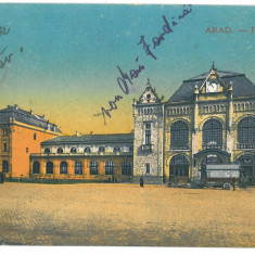 5276 - ARAD, Railway Station, Omnibus, Romania - old postcard - used - 1918