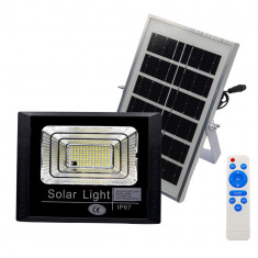 Proiector LED cu panou solar, telecomanda, 200W foto