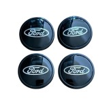 Set 4 capace roti 62mm exterior Ford negre compatibil/inlocuitor janta aliaj
