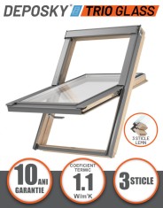 Fereastra mansarda DEPOSKY TRIO GLASS 3 sticle, maner jos