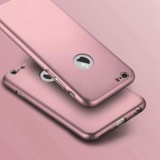 Husa iPhone 7 Full Cover 360 Rose + Folie Sticla Protectie Completa, Subtire, Usoara