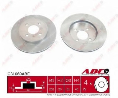 Disc frana NISSAN ALMERA I Hatchback (N15) (1995 - 2000) ABE C31069ABE foto