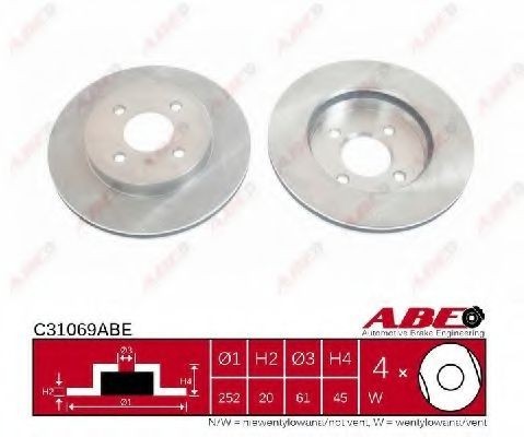Disc frana NISSAN ALMERA I Hatchback (N15) (1995 - 2000) ABE C31069ABE
