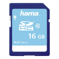 Card de memorie SDHC Hama, clasa 10, 16 GB, Albastru foto