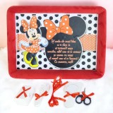 Cumpara ieftin Tavita Turta, Buretata din Catifea cu 6 Piese - Minnie Mouse Buline - TPT79