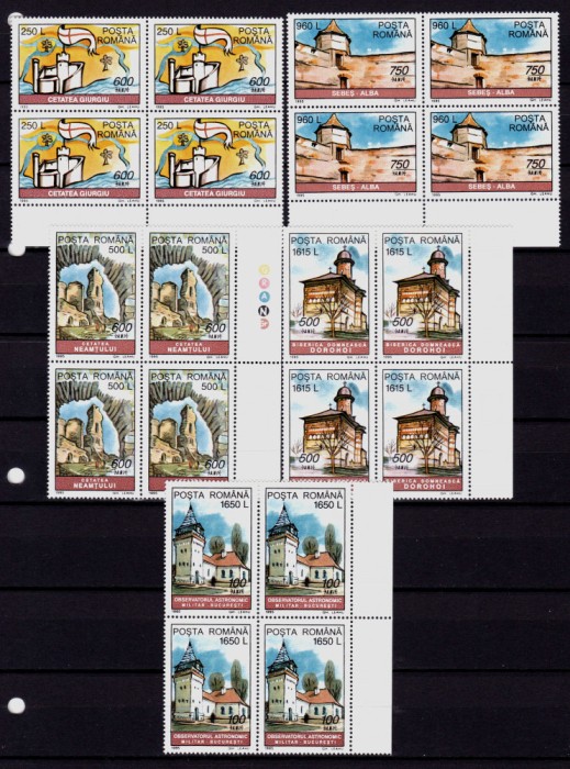 ✅RO 1995 LP 1389 &quot;Aniversari-evenimente II &quot;, serie in bloc de 4 ,MNH
