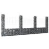 VidaXL Coș gabion &icirc;n formă de U cu 4 st&acirc;lpi, 380x20x150 cm, fier 151284