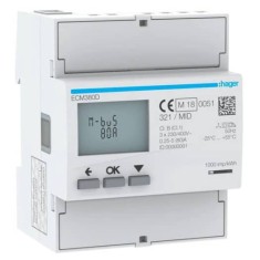 Contor trifazic digital direct 80A MBUS MID 4M Hager ECM380D