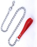 Lesa lant 2 mm/1,20 m &amp; maner piele rosu
