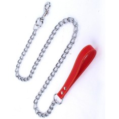 Lesa lant 2 mm/1,20 m &amp; maner piele rosu