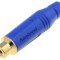 Conector RCA mamă albastru aurit