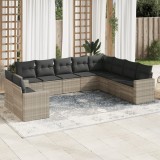 Gossi set canapele de gradina cu perne 10 piese gri deschis poliratan