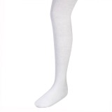 Dres Alb Fete Bumbac 75%, Nailon si Elastan, Monocolor, Opac - Marimi 104-134 cm