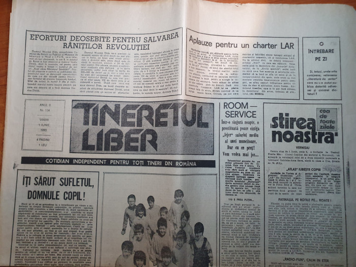 tineretul liber 1 iunie 1990-&quot;abecedarul lui creanga-un dar deosebit pt copii..&quot;