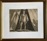 1881 Litografie veche 2 / desenul original Aristide Bigatti, gravură Quinto Cenni, pentru romanul &rdquo;Logodnicii&rdquo;, sticla, paspartu, ramă profesionistă, Scene gen, Grisaille, Realism