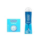 Prezervative Durex Classic, 3 buc + Lubrifiant Durex Originals, 50 ml