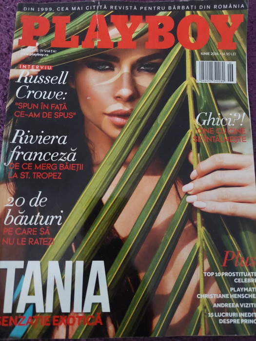 revista playboy iunie 2016,TANIA,revista de colectie-stare Buna-POSTER,T.GRATUIT