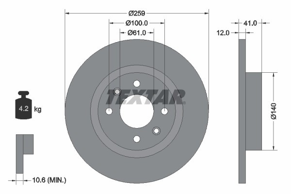 TEXTAR 92175103 PRO Disc frana