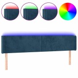 Cumpara ieftin Tablie de pat cu LED, albastru inchis, 163x16x78/88 cm, catifea