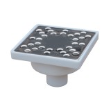 Sifon pardoseala PP + gratar inox, 100 x 100 mm, iesire verticala D 32 mm