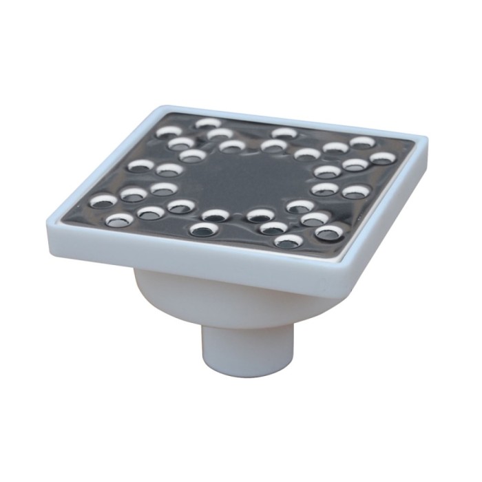 Sifon pardoseala PP + gratar inox, 100 x 100 mm, iesire verticala D 32 mm