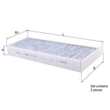 Filtru aer habitaclu Citroen C5 X; DS DS 4 II, DS 9; Opel Astra L, Astra L Sports; Peugeot 308, 308 II, 308 III, 258x97x31mm, OE 1612920480