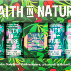 Faith in Nature Set cadou vegan îngrijire păr și corp cu ulei lavandă, 1 buc