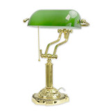 Lampa Banker din alama masiva cu abajur verde FZ-73, Veioze