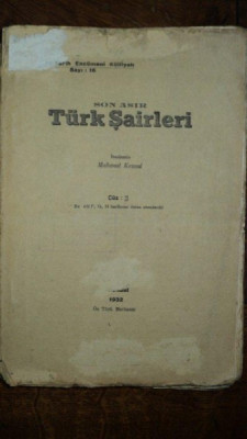 Poeti turci, Caiet 3 Mahmud Kemal Inal, Istanbul 1932 foto