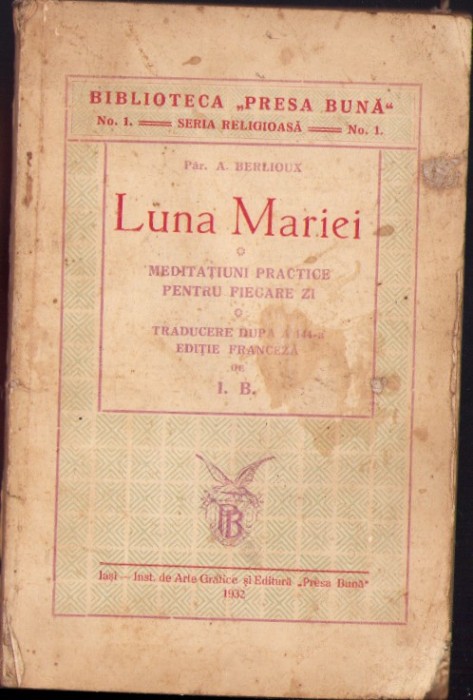 C5379N Luna Mariei, meditațiuni practice pentru fiecare zi 1932