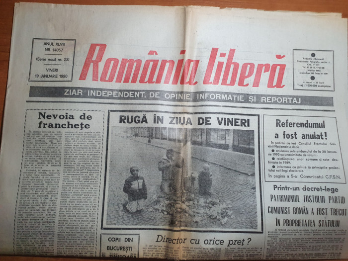 romania libera 19 ianuarie 1990-consiliul frontului salvarii nationale