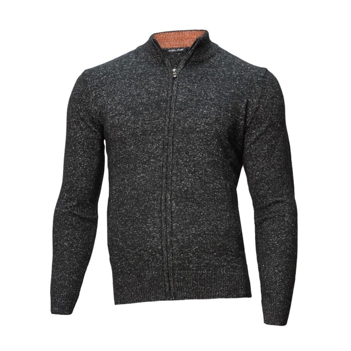 Pulover bărbați negru cu buzunare PL019