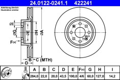 ATE 24.0122-0241.1 Disc frana