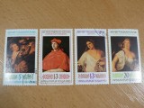 Lot 4 Timbre Bulgaria 1983-1986 - Arta Plastica, Renașterea Italiană, Tizian, Raffaelo -A94