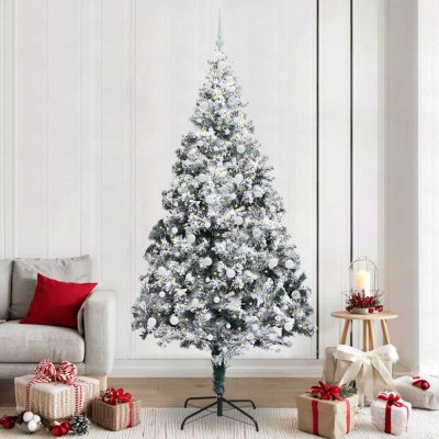 vidaXL Brad de Crăciun artificial Verde 240 cm PVC și Oțel și Plastic 3396983 foto