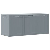 Cumpara ieftin Cutie de depozitare pentru gradina, gri, 270L, aspect de lemn din PP