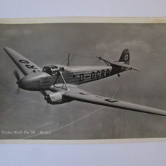 Carte postala/fotografie originala avion german antrenament:Focke-Wulf Fw 58