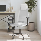 vidaXL Scaun birou reglabil &icirc;n &icirc;nălțime, alb, piele artificială/plasă