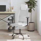 Scaun birou reglabil &icirc;n &icirc;nălțime, alb, piele artificială/plasă