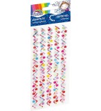 Accesorii creatie decor,5 dantele flori,diamante autoadezive blister,25cm