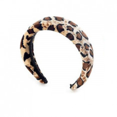Bentita din catifea neteda animal print - leopard