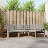 vidaXL Set de canapele de exterior cu pernă 4 pcs Alb și gri deschis 3388641