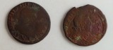 Lot 2 monede Franta - Double Tournois 1636 - Stenay - Louis XIII - Rare, Europa
