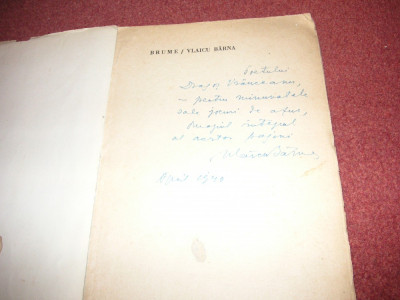 Brume - Vlaicu Barna (dedicatie, autograf) 1940 foto