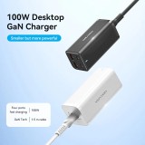 ALIMENTATOR SmartPhone la 220V Vention 4-Port USB (C + C + A + A) GaN Charger (100W/100W/18W/18W) EU-Plug Black, &amp;quot;FBSBG-EU&amp;quot; (timbru verde 0.