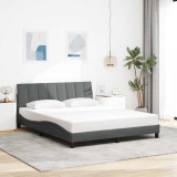 VidaXL Cadru de pat fără saltea, gri &icirc;nchis, 160x200 cm, textil 3310399