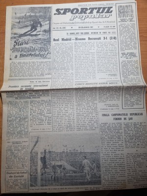 sportul popular 14 noiembrie 1963-real madrid-dinamo bucuresti 3-1 foto